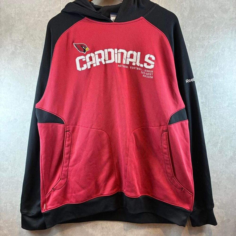 Reebok Men's Red and Burgundy Hoodie
